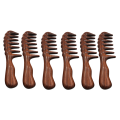 fasdaga 6X Hair Comb for Detangling - Wide Tooth Wood Comb for Curly Hair - No Static Natural Wooden Sandalwood Comb. 