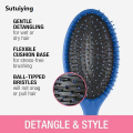 Sutuiying 2pcs/set Detangling Air Cushion Hairbrush Scalp Massage Comb Soft Portable Nylon Smooth Hair Brush with Cleaning Claws Hair Styling Tools. 