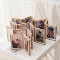 Modern Simple Creative Foldable Hinge Photo Frame Rectangular Double/Triple Portrait Picture Frame 2/3/4/5 Linked 6/7/8 Inches Desktop Album Set Gift. 