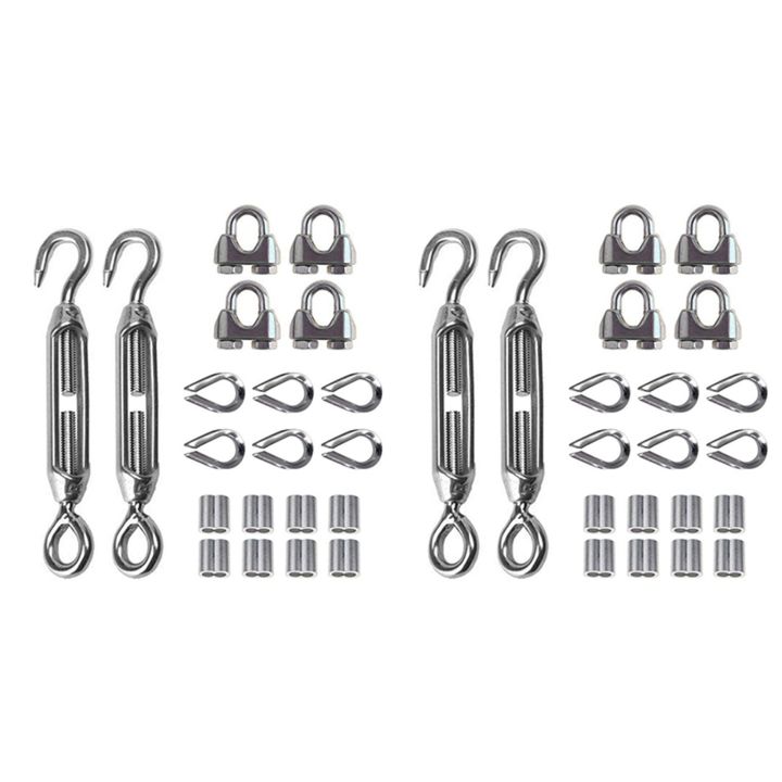 40Pcs Heavy Duty Wire Rope Tension Kits Turnbuckle 1/8 Inch Wire Rope ...
