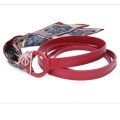 Vintage Style Leather Belt Silk Scarf Belt Red Black Coffee Bandana Scarf Waist Chain Retro Waistband Hip Hop Fashion. 