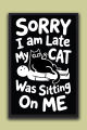 3 Piece Cat Wall Art Set – Funny Cat Quote Black & White Decorative Posters | One Piece Frame. 