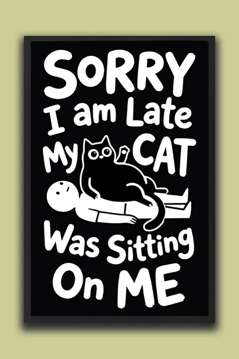 3%20Piece%20Cat%20Wall%20Art%20Set%20%E2%80%93%20Funny%20Cat%20Quote%20Black%20&%20White%20Decorative%20Posters%20%7C%20One%20Piece%20Frame%20-%20Image%203