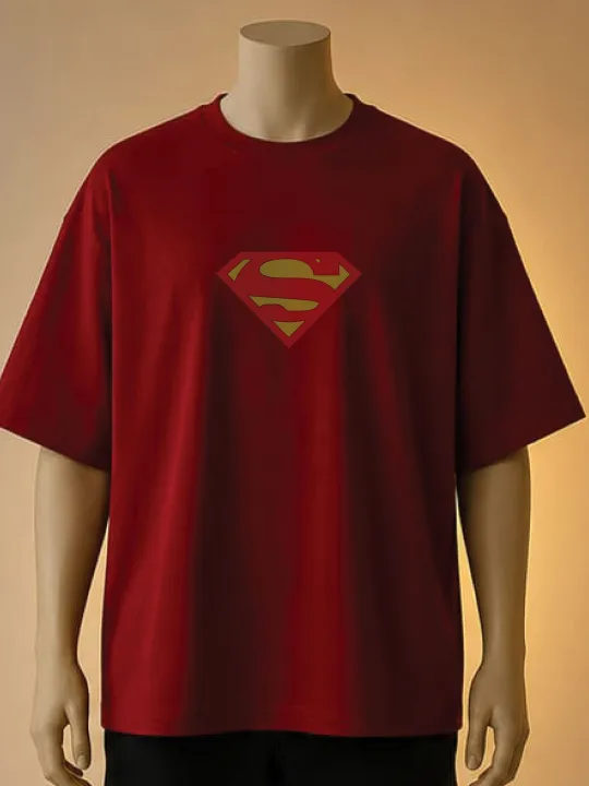 Superman%20Shield%20Logo%20Printed%20T-Shirt(Brown,%20Black,%20Maroon,%20White,%20Cream,%20Blue)%20-%20Image%204