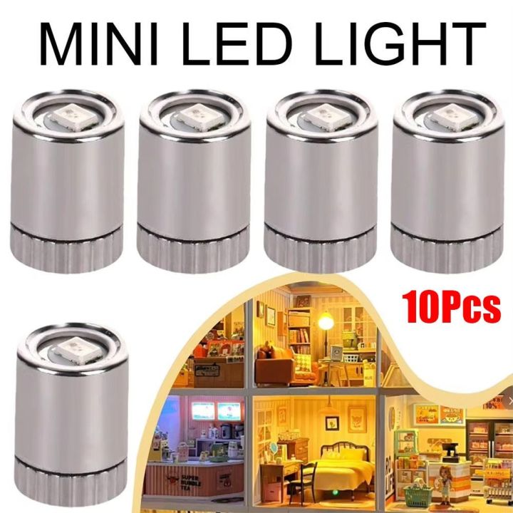 10Pcs Durable Small Mini LED Light Battery Powered Colorful Light Bulb Electronic Toys Accessories for Lantern Wick Base