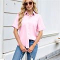 Womens Button Down Shirt Pink XXL. 