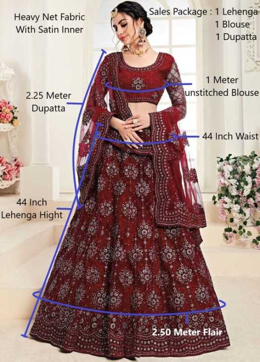 Fabdale%20Maroon%20Embroidered%20Semi%20Stitched%20Lehenga%20Choli%20with%20Dupatta%20%7C%20Wedding,%20Party%20&%20Festive%20Wear%20(ZLMF-005)%20-%20Image%202