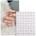 Minimalist Line Bow Nail Art Stickers Decal Ultra-Thin Self Adhesive Nail Stickers For Nail Art Decoration Nail Decals For Women Cologo. 