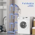 4-Tier Foldable Clothes Drying Rack | Space-Saving Metal Laundry Stand with Side Wings & Wheels | Cloth Hanger. 