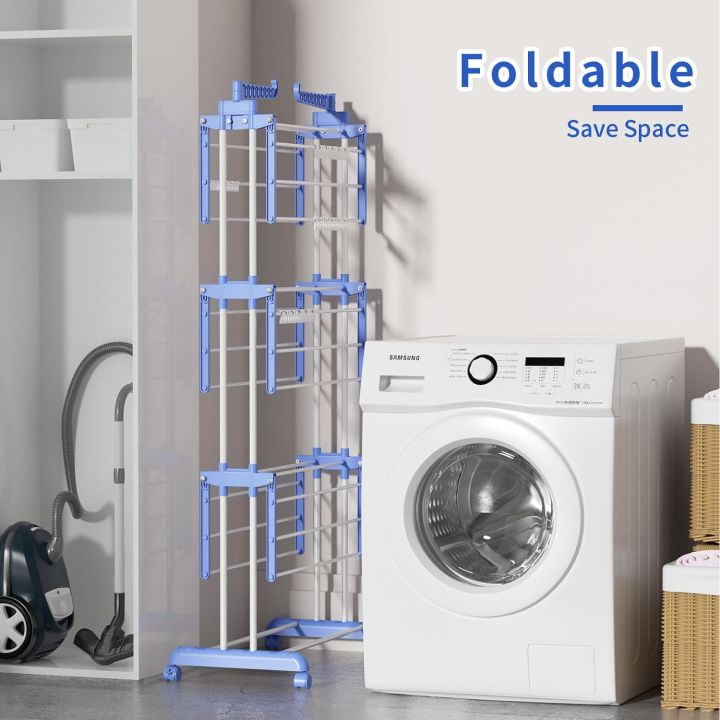 4-Tier%20Foldable%20Clothes%20Drying%20Rack%20%7C%20Space-Saving%20Metal%20Laundry%20Stand%20with%20Side%20Wings%20&%20Wheels%20%7C%20Cloth%20Hanger%20-%20Image%203