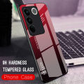 Vantime Case for vivo V27 5G Glossy Glass Gradient Back Hard Shockproof Casing. 