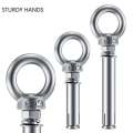 5Pcs Stainless Steel Universal Ring Screw Sleeve Anchor Concrete Expansion Eye Bolt Installation Artifact Long Hook. 