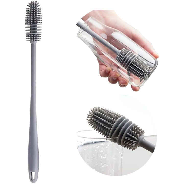 Silicone Milk Bottle Brush Long Handle Cup Hand Brush