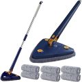Extendable Triangle Mop 360° Rotatable Squeeze Floor Cleaning Dry & Wet- Color May Vary. 