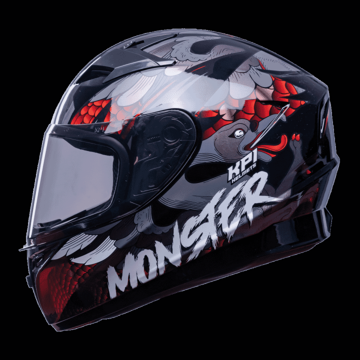 KPI Monster Full Face Helmet | KPI Multicolor Thermoplastic Full Helmet | Protective Wear For Riders | Multicolor Full Face Helmet