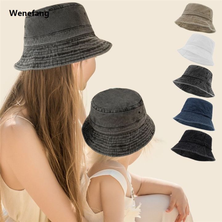 Wenefang%20Washed%20Denim%20Bucket%20Hat%20Wide%20Brim%20Cotton%20Fisherman%20Hat%20Summer%20Bargain%20price%20Panama%20Sun%20Hat%20Outdoor%20Beach%20Fishing%20Cap%20For%20Aldult%20Kids%20-%20Image%206