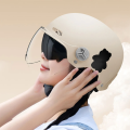 AXK Motorcycle Open Face Helmet Sun Transparent Visor Wind Shield Dual Lens Adjustable Quick Release Buckle Stylish Half Helmet For Men Women 708-1A Bles Online. 