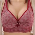 Bra buckle comfort bra Midoonsei pleated push-ups ultra-thin, middle-aged and elderly underwear, three-row ladies. 