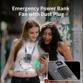 Mini Portable Waist 5000mAh Hanging Neck Fan 4 Speeds 13000RPM Strong Wind with Power Bank LED Lighting for Outdoor Working. 