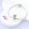 HOT Making Jewelry Ladies Bracelet Original Fit Spin Cube Perfume Luxury Pink Collection 925 Sterling Silver Trojan Cat Charm Pandora Gift. 