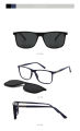 2 in 1 Magnetic Frame With Polarized Clip-on Eyewear For Power Frame For Unisex. 