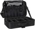 Cosmetic Bag, Portable Travel Makeup Case, Large Professional Makeup Brush Makeup Supplies Storage Box, Black. 