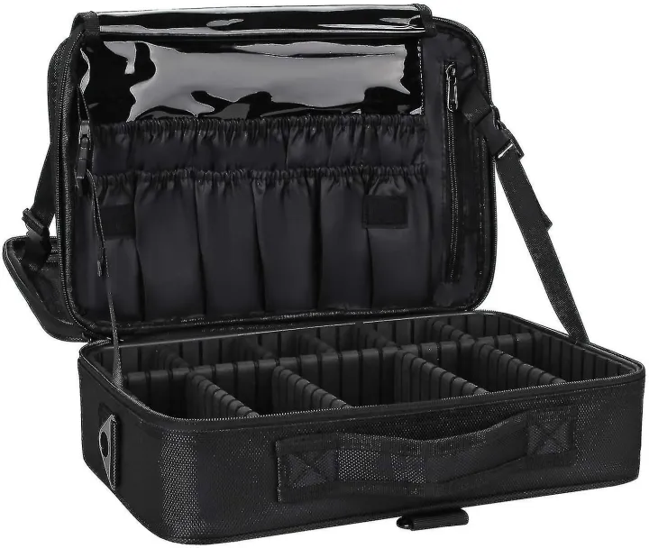 Cosmetic%20Bag,%20Portable%20Travel%20Makeup%20Case,%20Large%20Professional%20Makeup%20Brush%20Makeup%20Supplies%20Storage%20Box,%20Black%20-%20Image%203