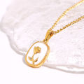 Women's Shirt Versatile StyleIns Clavicle Women's Necklace Rose French 2025 New [Value for Money] Water Drop Niche Design Fashion Chain ColdT Pendant. 