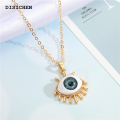 DISICHEN Fashion 1 Pcs Resin Evil Eye Pendant Necklaces For Women Gift Jewelry Colored Eyelash Turkish Blue Eye Sweater Clavicle Chain N241. 