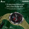 Alewa Ranger Amoled Round Smartwatch | BT Call | IP68 Waterproof | Always On Display | 410mah Battery (Black/Gray/Green). 