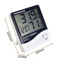 Digital Hygrometer Thermometer Humidity Meter With Clock LCD Display. 