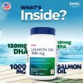 GNC Salmon Oil 1000mg- 60 Softgels For Support Joint & Heart Health, Vision With Overall Well-Being. 