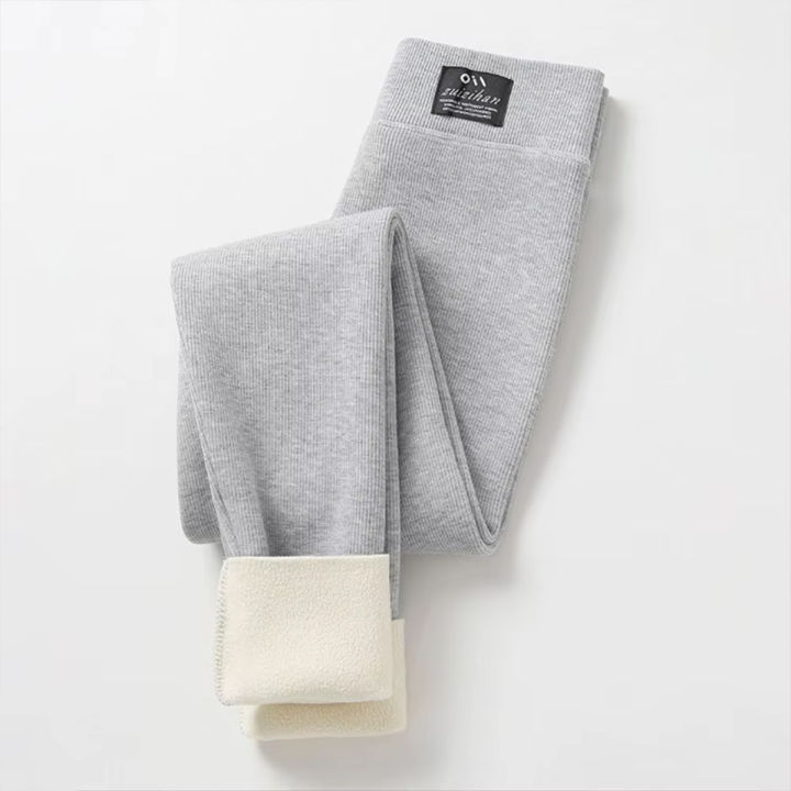 Thick Fleece Fur Lined Grey Leggings for Women Warm, Comfortable, and Stylish