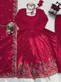 Designer Natural Crepe Silk Anarkali Palazzo Set with Thread & Sequin Work By Sapnaaz Fashion. 