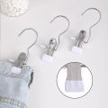 Multifunctional Stainless Steel Pants Clip Household Wardrobe Storage Accessories Clothes Hat Sock Clip No Trace Hook Clothespin. 