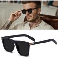 DV Matt Black Square Sunglasses For Men. 