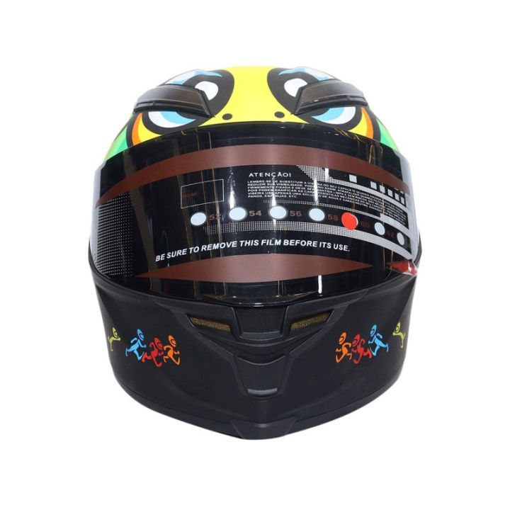 RG Neon/Green Tortise Spoiler Single Visior Full Helmet Free Size