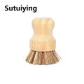 Sutuiying Cleaning Tools 1PC Bamboo Palm Kitchen Pan Pot Cleaning Brush Short Round Wooden Handle Household Vegetables Bowl Dish Washing Tools. 