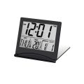 OUMERY Electronic Folding LCD Digital Alarm Clock Desktop Temperature Hygrometer Clock Weather Station Desk Table Clock Black. 