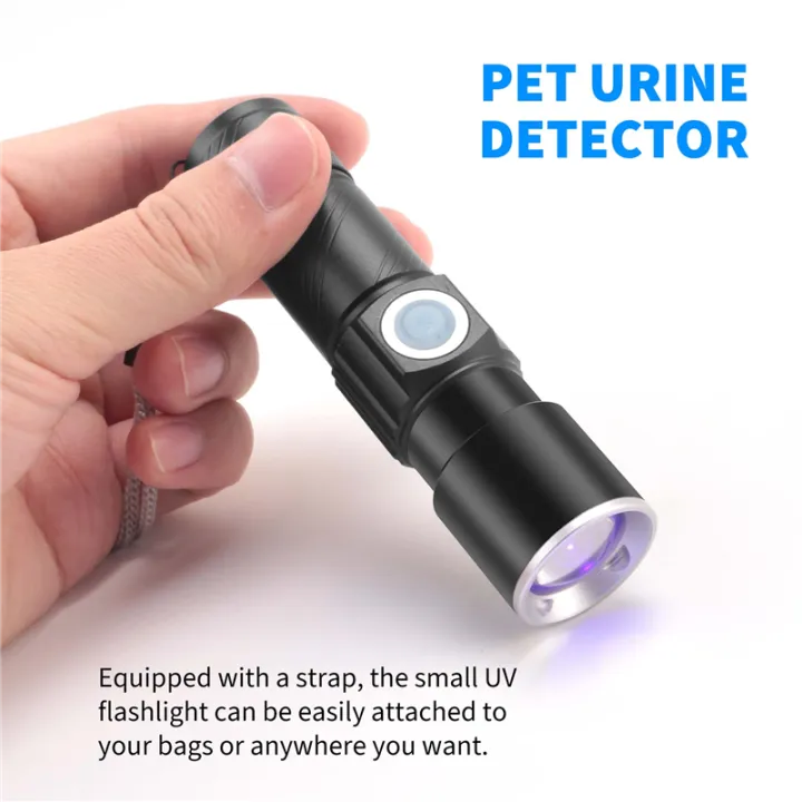 395Nm%20UV%20Light%20Flashlight%20Blacklight%20USB%20Rechargeable%20LED%20Flashlight%20Waterproof%20Inspection%20Pet%20Urine%20Torch%20Lamp%20-%20Image%204