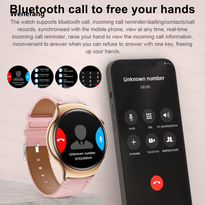 Wenefang 2025 New For Huawei IOS GPS Track Smart Watch Women AMOLED HD Screen Fashion Heart Rate Blood Sugar NFC Bluetooth Call Lady Smartwatches