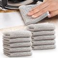 Multipurpose Wire Dishwashing Rags For Wet And Dry, Multifunctional Non Scratch Metal Wire Dishcloth, Reusable Premium Metal Scrubbing Pads Sponge Clean For Home Kitchen Cooktop ( 3 PCS ). 