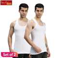 White Gagan Cotton Sando For Men -Pack Of 2. 