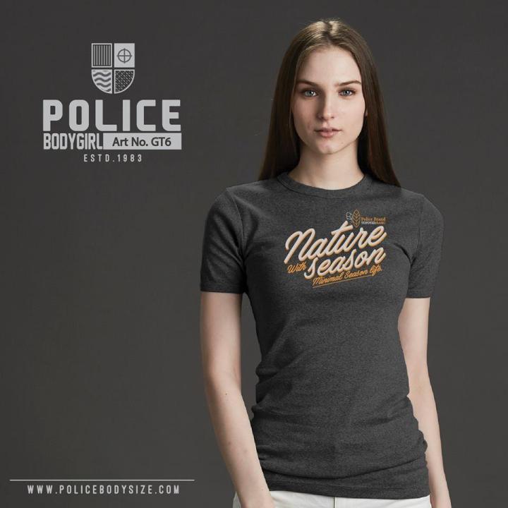 Police Grey 'Nature Season' T-Shirt For Women (GT.6)