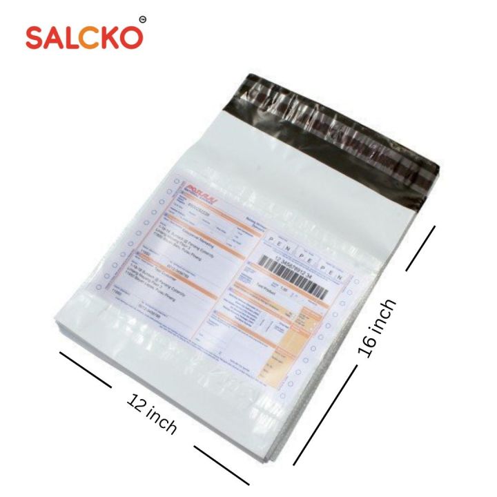 SALCKO 50pcs, 12"x16" Inch Courier Shipping Packaging Poly Parcel Bags With POD - 51 Micron Material, Biodegradable