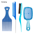 Sutuiying 4pcs/set Detangling Hair Brush Set Teasing Brush Rat Tail Combs Retro Sales promotion Men's Beard Comb Oil Head Brush Hairdress Styling Tool Set. 