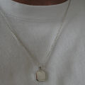 SILVER CONCEPT Pure Silver Chain With Pearl Pendant For Men. 