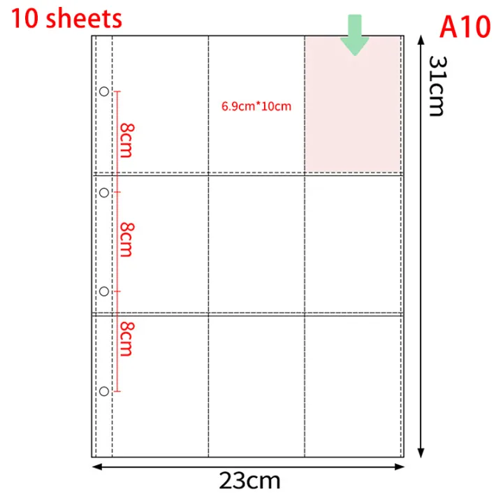 A4%20Photocard%20Holder%20Clear%20Loose%20Leaf%20Photo%20Album%20Linings%201/2/3/4/6/8/9/10%20Pockets%20Inner%20Page%20Card%20Binder%20Collector%20Book%20-%20Image%209