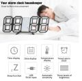 3D LED Digital Alarm Clock Date Time Display Table Wall Modern Bedroom Living Room Office Jam Meja Dinding. 