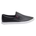 Black PU Leather Plain Design Loafer Shoes For Boys. 